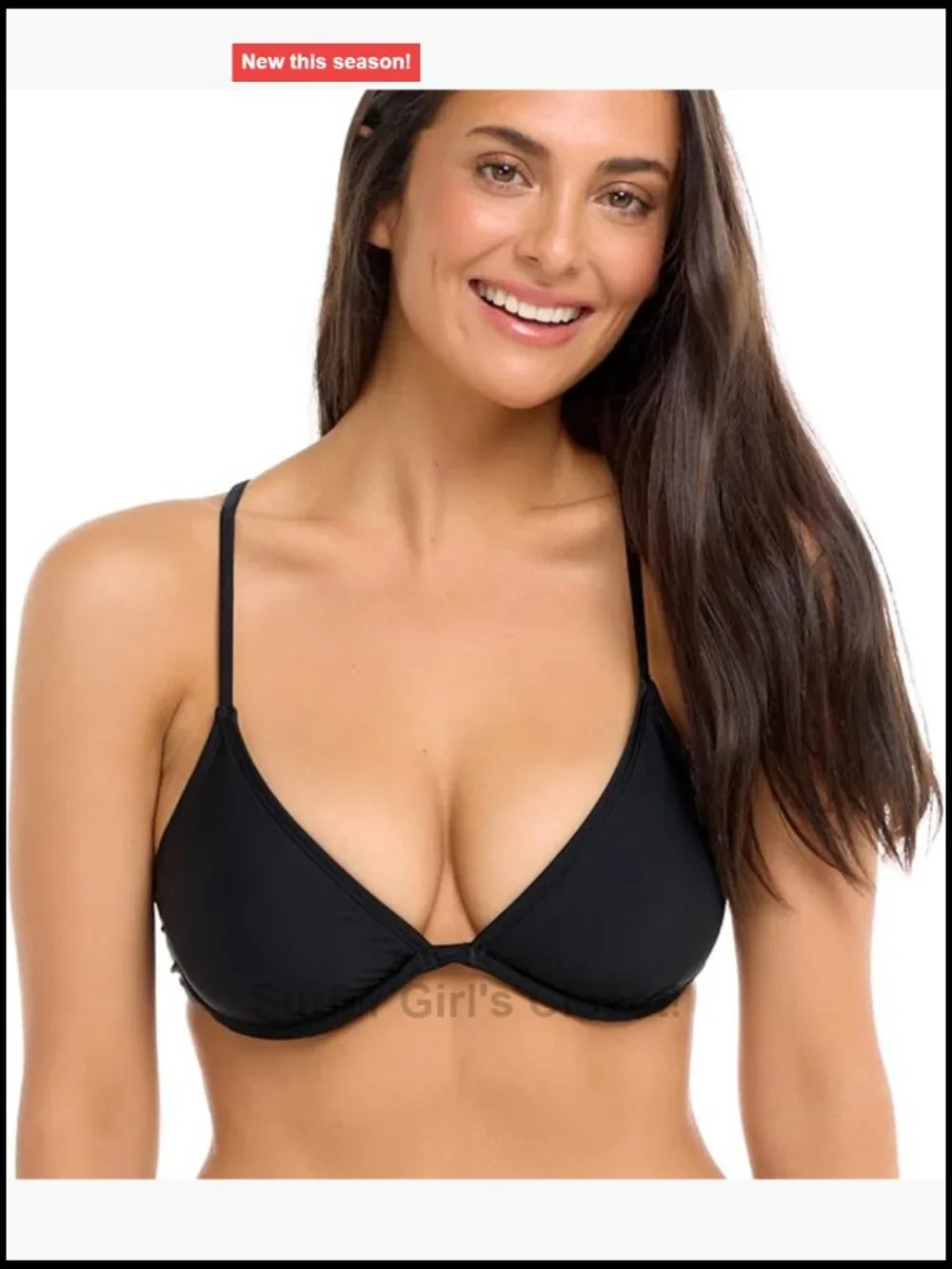 Women's Underwire Bikini Top Swimsuit with Adjustable Back, Triangle Top